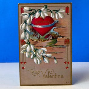 Carte postale vintage en relief pour la Saint-Valentin