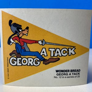 Wonder Bread / Disney Pennant Sticker #12 Georg A Tack