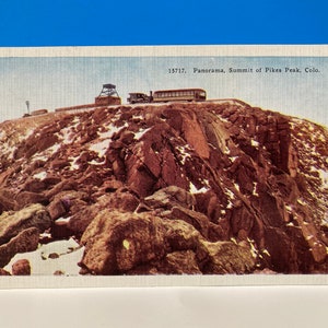Cartolina di lino Panorama Summit Pikes Peak