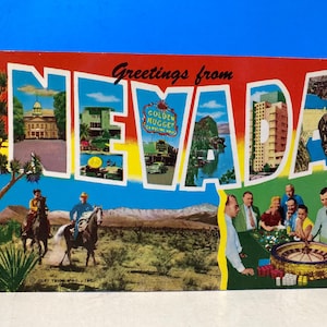Carte postale grande lettre Salutations du Nevada