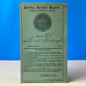 Informe de la escuela pública del condado de Osage, Oklahoma, 1911