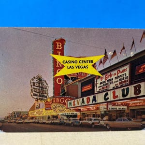 Carte avec photo souvenir du club du Nevada de Las Vegas