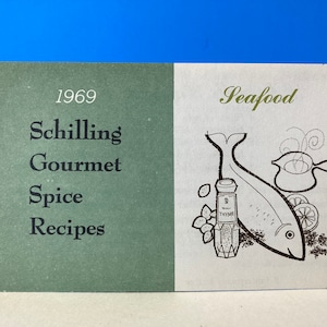 1969 Schilling Gourmet Spice Recepten Kaart Zeevruchten
