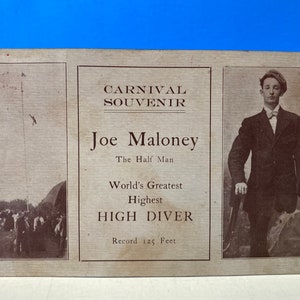 Cartão Postal High Diver Joe Maloney O Meio Homem