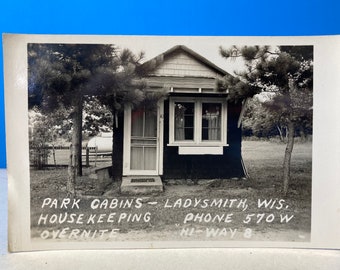 Park Cabins Ladysmith Wisconsin RPPC