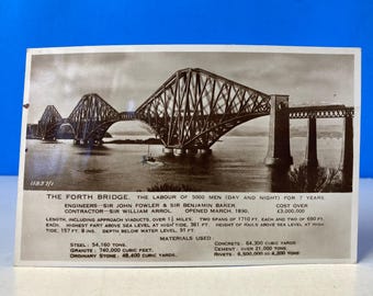 The Forth Bridge Facts RPPC Postkarte
