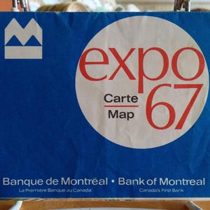 expo67 Brochure de la carte de la Banque de Montréal