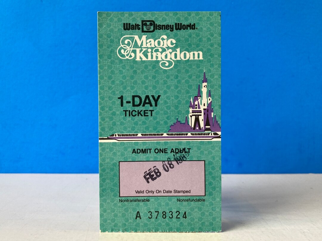 Walt Disney World Magic Kingdom Ticket Stub 1980's - Etsy