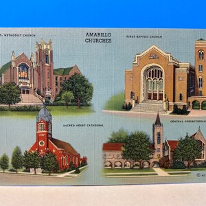 Cartão Postal Amarillo Churches Linen