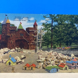 Carte postale de linge de Monkey Island Livingston Park
