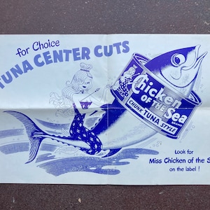Tested Recipes For Tuna &#39;Round The Clock Chicken Of The Sea Brochure / Poster