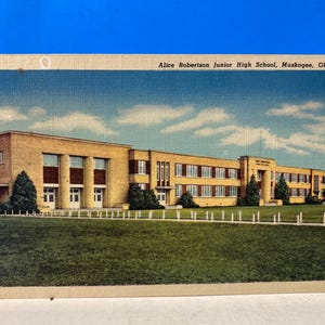 Cartão postal da Alice Robertson Jr. High School Muskogee, Oklahoma