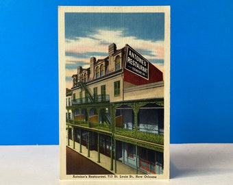 Antoine's Restaurant Linen Postcard