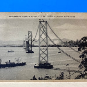 Construction progressive Carte postale du pont de la baie d’Oakland à San Francisco