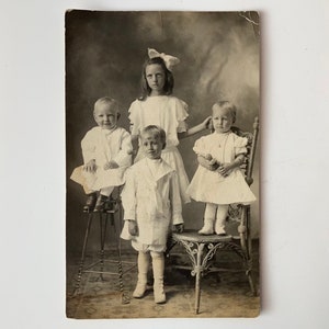 Kinder Portrait RPPC Postkarte