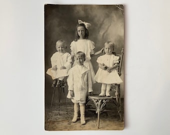 Kinder Portrait RPPC Postkarte