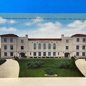 Student Union Building Colorado State College Linen Postcard