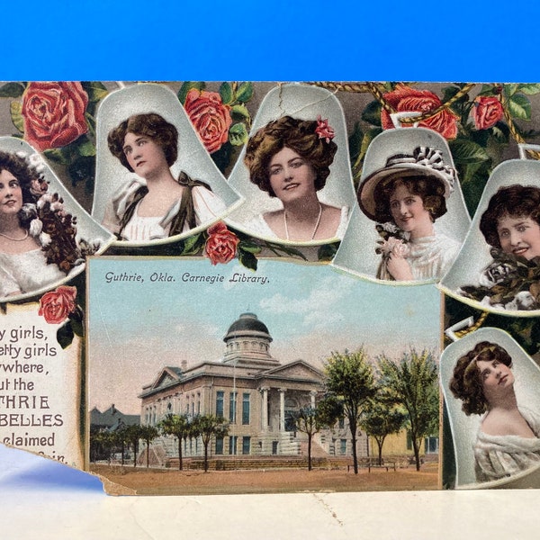 Carnegie Library Guthrie Belles Postcard READ