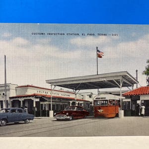 Cartolina di lino della stazione di controllo doganale di El Paso