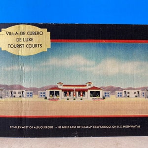 Villa De Cubero Campi Turistici New Mexico Linen Postcard