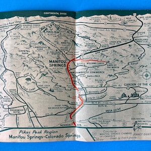 Carte de la région de Pikes Peak, Manitou et Colorado Springs