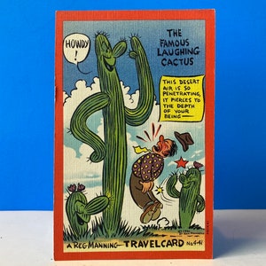 Reg Manning Travelcard 4-41 Cartão Postal Cacto Rindo