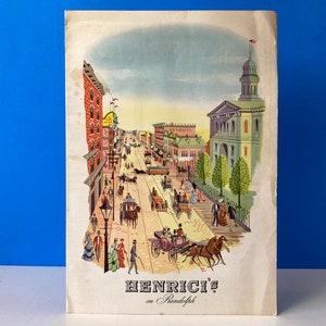 Henrici&#39;s On Randolph Menu Chicago 1961
