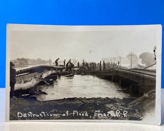 Destruction Of Flood Frisco Railroad RPPC Postcard