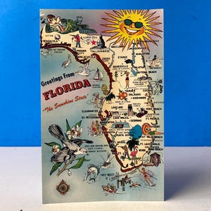Illustrierte Florida Postkarte