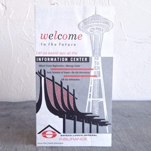 Safeco Map & Weekly Schedule Brochure Seattle World&#39;s Fair
