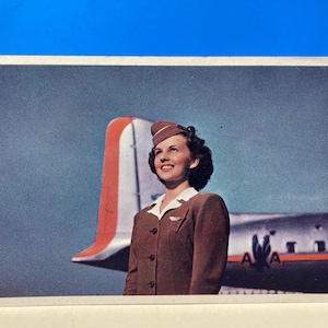Cartolina di hostess dell&#39;American Airlines