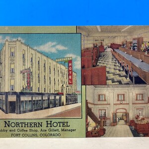 Northern Hotel Fort Collins Linen Postcard
