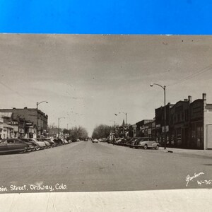 Carte postale RPPC, rue principale d'Ordway à Colo