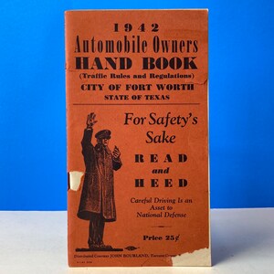 Fort Worth Texas Automobile Owners Handbook 1942