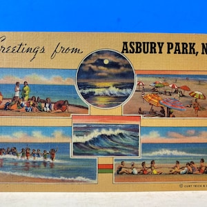 Cartão Postal Saudações do Asbury Park Linen