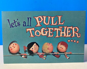 Let's All Pull Together... Sunday School Reminder Postcard