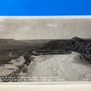 Scena stradale Palo Duro Canyon RPPC