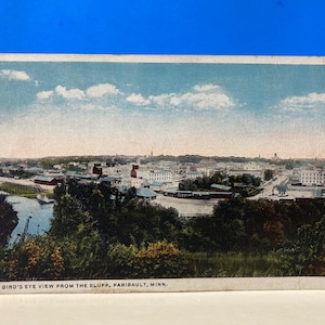 Carte postale Faribault Minn Vue à vol d'oiseau