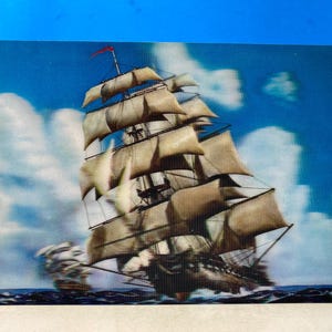 Lentikular Postkarte Schiff
