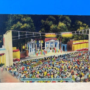 Municipal Opera Forest Park St. Louis Linen Postcard