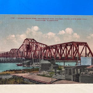 Carte postale Pont-levis en acier au-dessus du fleuve Columbia