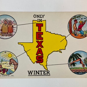Sólo en Texas Winter Novelty Postal