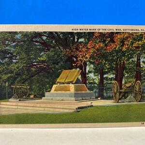 Carte postale de Gettysburg, marque des hautes eaux