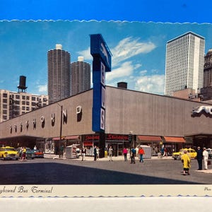 Carte postale de la gare routière Greyhound Chicago