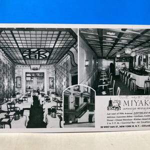 Cartão postal do restaurante japonês Miyako em Nova York