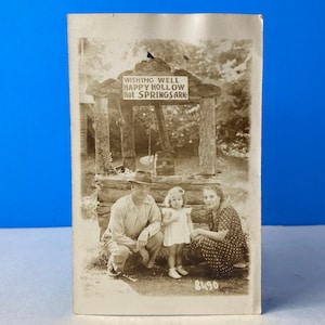 Hot Springs Arkansas Wishing Well RPPC Carte postale