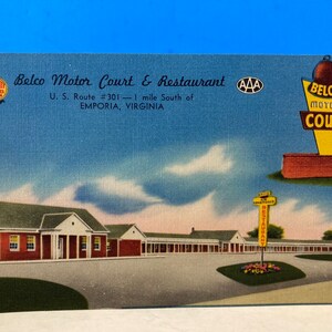 Belco Motor Court and Restaurant Linen Carte postale