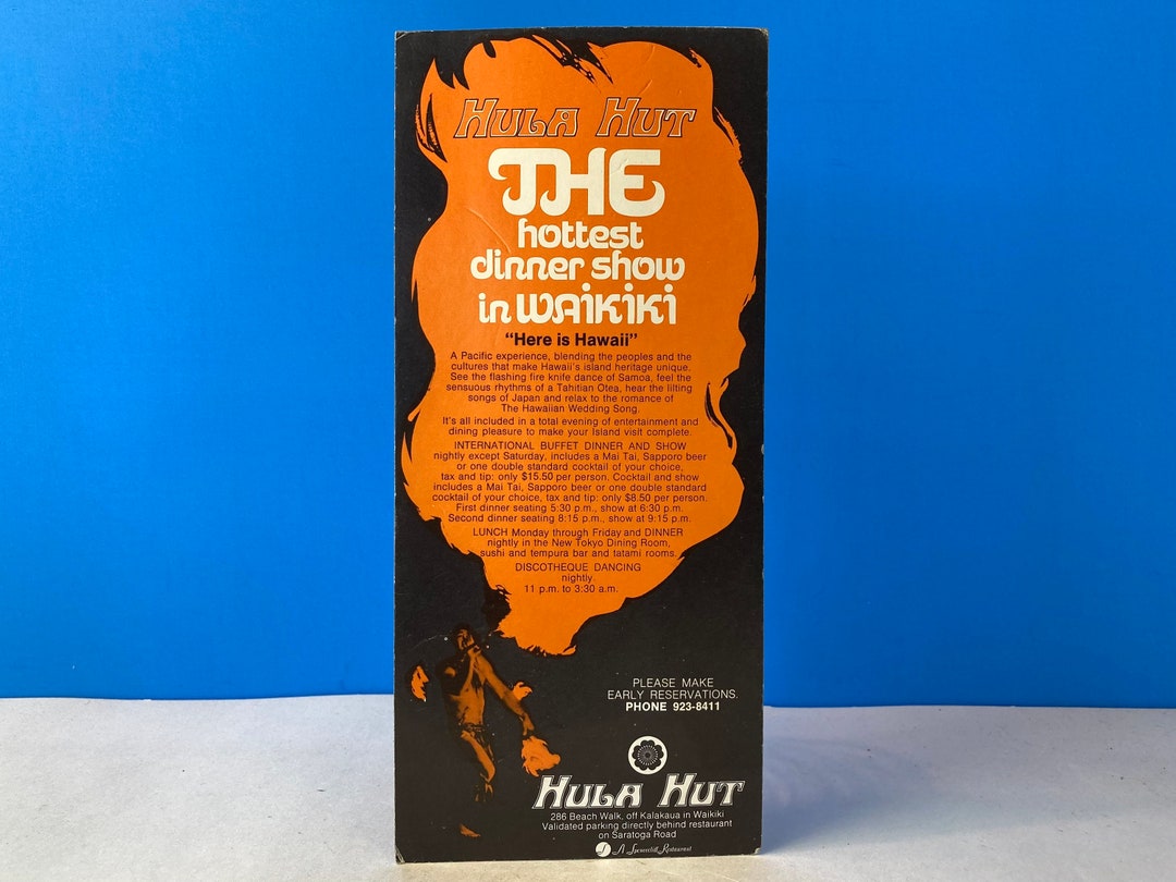 Hula Hut Waikiki Brochure Etsy