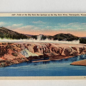 Carte postale de linge de the Falls Of The Big Horn Hot Springs