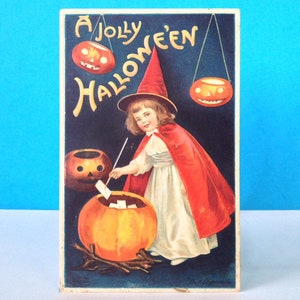 A Jolly Halloween Embossed Postcard